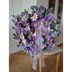 Wianek wielkanocny na drzwi " Lawendowa Opowieść" 50 cm